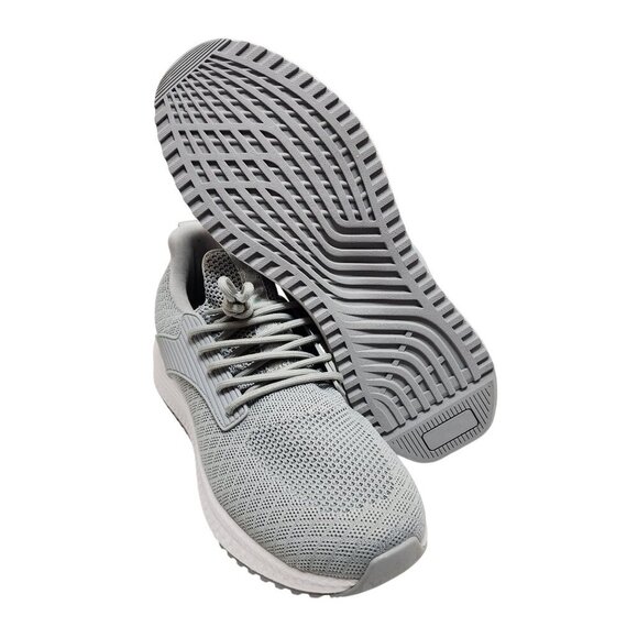 Men's Gray Athletic Sneakers Size 10.5 Lightweight Breathable Knit Fabric - Picture 10 of 11